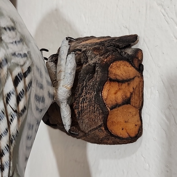 Vintage Carved  White Owl Bird Figurine - Picture 6 of 7